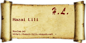 Hazai Lili névjegykártya
